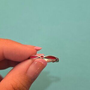 James Avery Red Enamel Cordoba Ring Sz 7.5